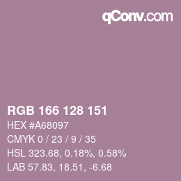カラーコード: RGB 166 128 151 | qconv.com