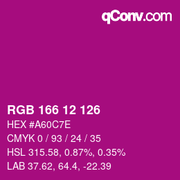 Color code: RGB 166 12 126 | qconv.com