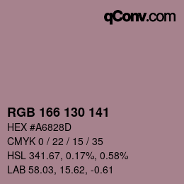 颜色代码: RGB 166 130 141 | qconv.com