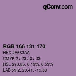 颜色代码: RGB 166 131 170 | qconv.com