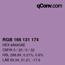 Color code: RGB 166 131 174 | qconv.com