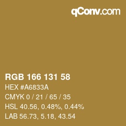 Farbcode: RGB 166 131 58 | qconv.com