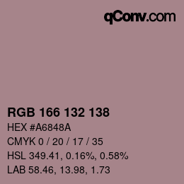 Farbcode: RGB 166 132 138 | qconv.com