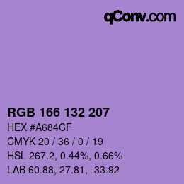 カラーコード: RGB 166 132 207 | qconv.com