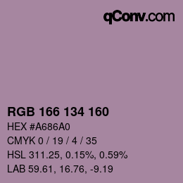 Color code: RGB 166 134 160 | qconv.com