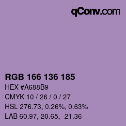 Color code: RGB 166 136 185 | qconv.com