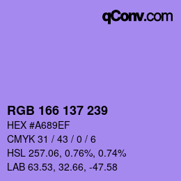 Código de color: RGB 166 137 239 | qconv.com