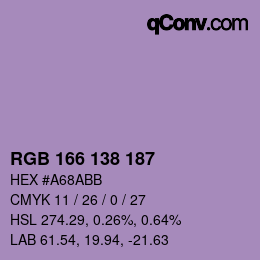 Color code: RGB 166 138 187 | qconv.com