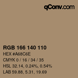 Farbcode: RGB 166 140 110 | qconv.com