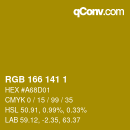 Color code: RGB 166 141 1 | qconv.com