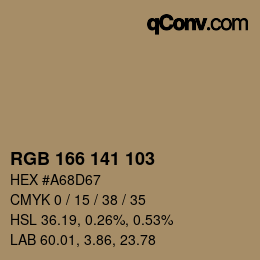 カラーコード: RGB 166 141 103 | qconv.com