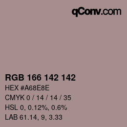 Color code: RGB 166 142 142 | qconv.com