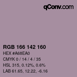 Color code: RGB 166 142 160 | qconv.com