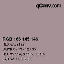 Code couleur: RGB 166 145 146 | qconv.com