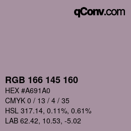 Color code: RGB 166 145 160 | qconv.com