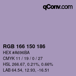 颜色代码: RGB 166 150 186 | qconv.com