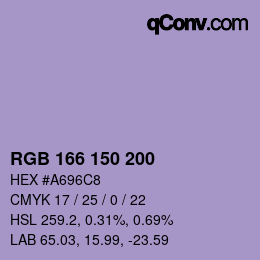 カラーコード: RGB 166 150 200 | qconv.com