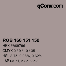 Color code: RGB 166 151 150 | qconv.com