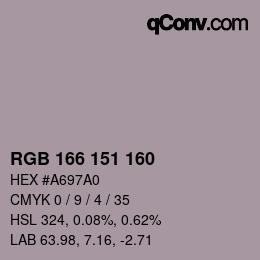 Color code: RGB 166 151 160 | qconv.com