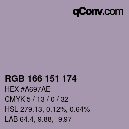 Color code: RGB 166 151 174 | qconv.com