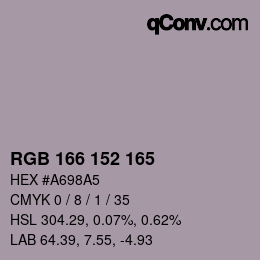 Color code: RGB 166 152 165 | qconv.com