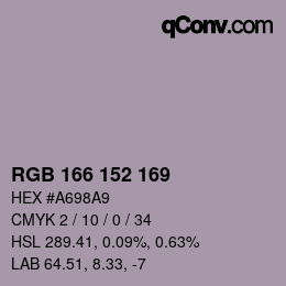 カラーコード: RGB 166 152 169 | qconv.com
