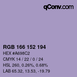 Color code: RGB 166 152 194 | qconv.com