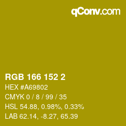 カラーコード: RGB 166 152 2 | qconv.com