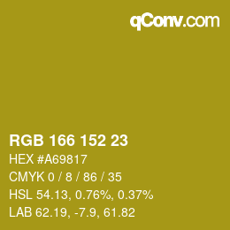 Color code: RGB 166 152 23 | qconv.com