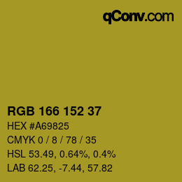 カラーコード: RGB 166 152 37 | qconv.com