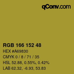 カラーコード: RGB 166 152 48 | qconv.com