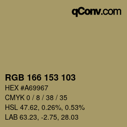 カラーコード: RGB 166 153 103 | qconv.com