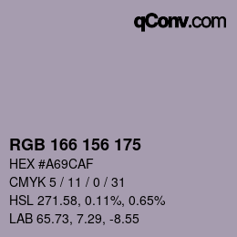 Color code: RGB 166 156 175 | qconv.com