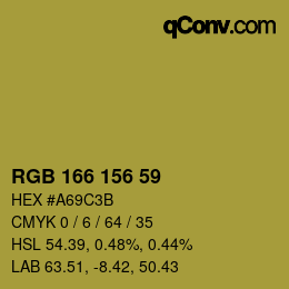 カラーコード: RGB 166 156 59 | qconv.com