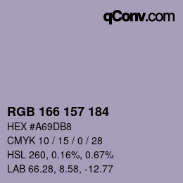 Código de color: RGB 166 157 184 | qconv.com