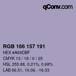 Color code: RGB 166 157 191 | qconv.com