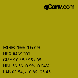 Color code: RGB 166 157 9 | qconv.com