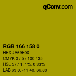 颜色代码: RGB 166 158 0 | qconv.com