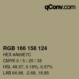 カラーコード: RGB 166 158 124 | qconv.com