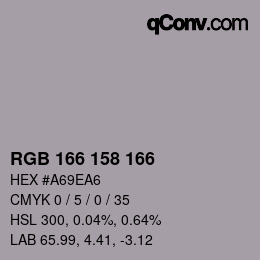 颜色代码: RGB 166 158 166 | qconv.com