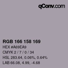 颜色代码: RGB 166 158 169 | qconv.com