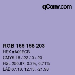 Color code: RGB 166 158 203 | qconv.com