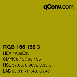 カラーコード: RGB 166 158 3 | qconv.com
