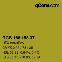 カラーコード: RGB 166 158 37 | qconv.com