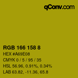 カラーコード: RGB 166 158 8 | qconv.com
