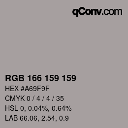 Color code: RGB 166 159 159 | qconv.com