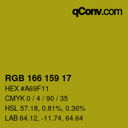 Color code: RGB 166 159 17 | qconv.com