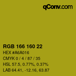 カラーコード: RGB 166 160 22 | qconv.com