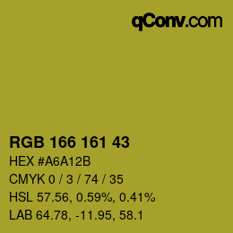 Color code: RGB 166 161 43 | qconv.com
