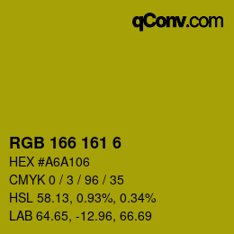 カラーコード: RGB 166 161 6 | qconv.com